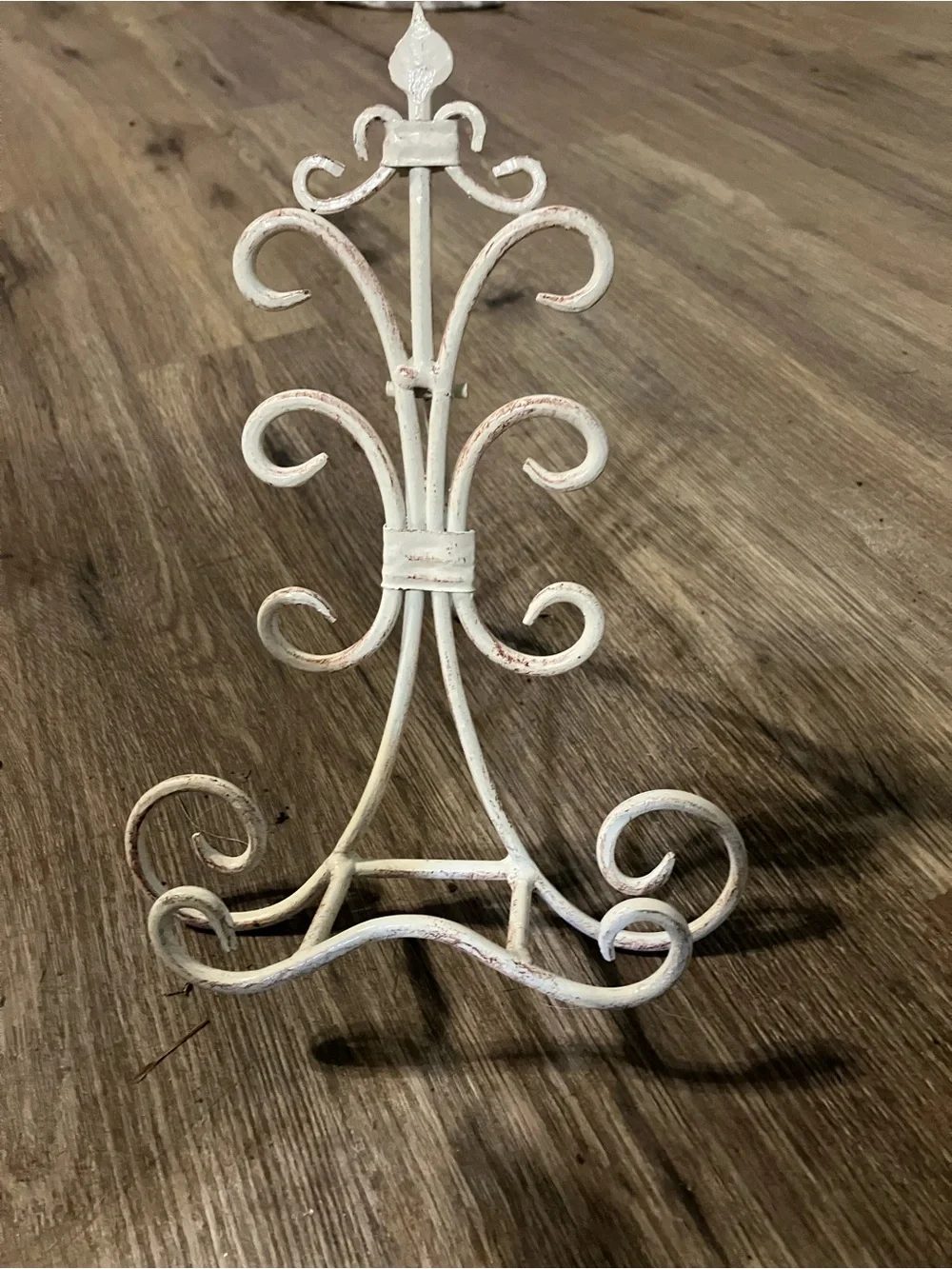 White Distressed Metal cookbook holder
